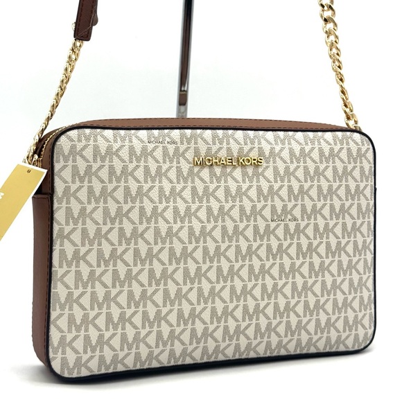 Michael Kors Large Jet Set Travel EW Crossbody Bag - Vanilla - Picture 1 of 8